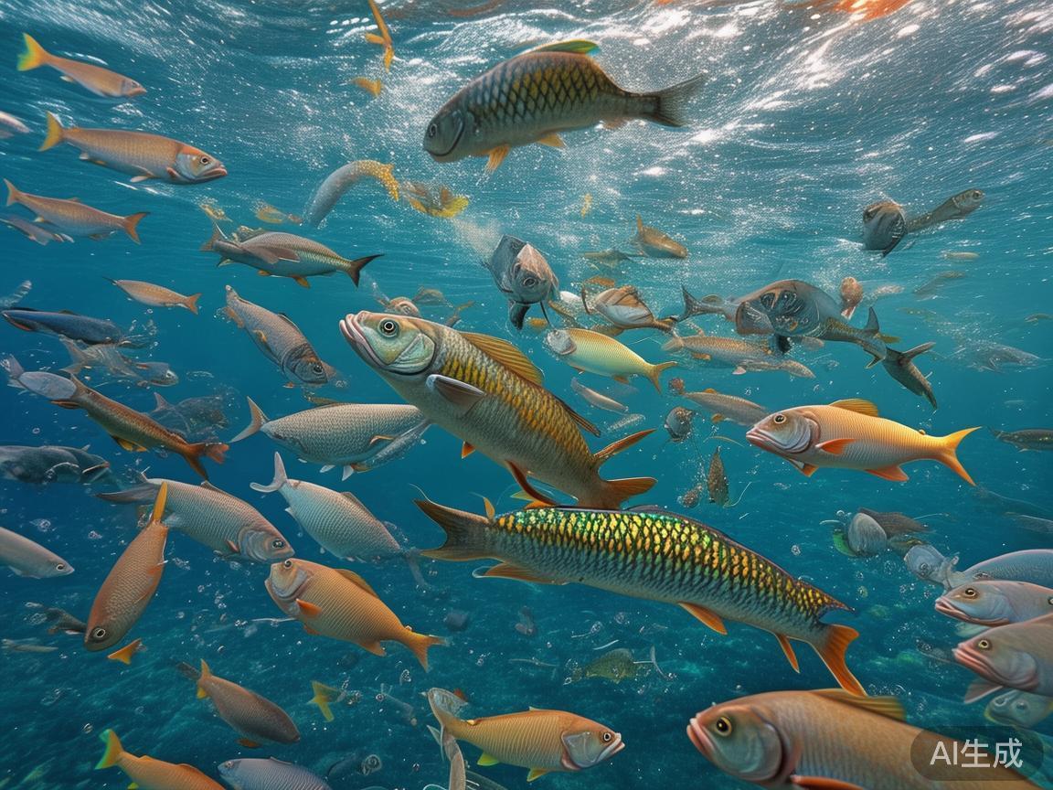 不同鱼类具有不同的生命值和分值，有的鱼会逃跑，有的